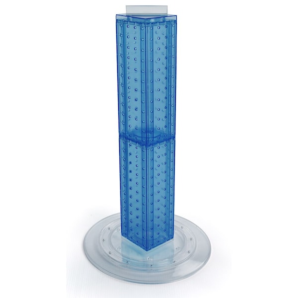 Four-sided 4"W x 24"H Pegboard Tower W/ Revolving 14.5" Base